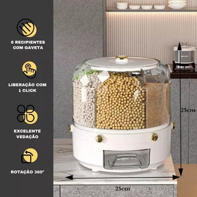 Dispensador Porta Alimentos e Cereais Giratório BenitiHouse
